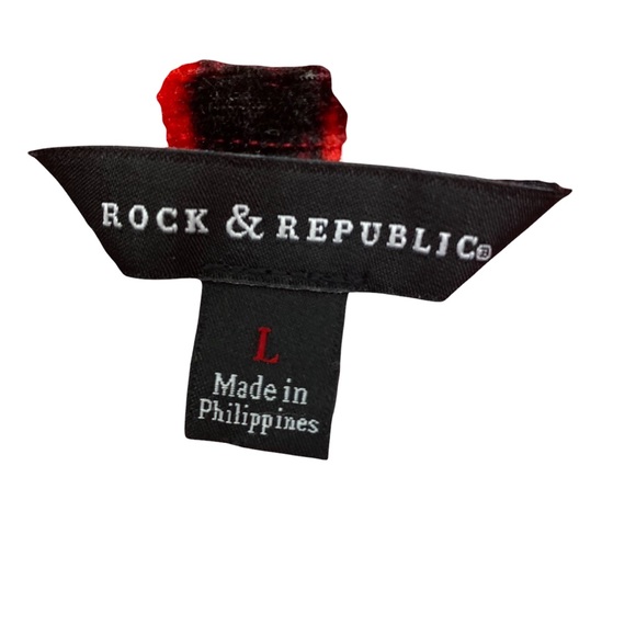 Rock & Republic Red & Black Leopard print Velvet Tee Women's L Valentines Day - Picture 5 of 8